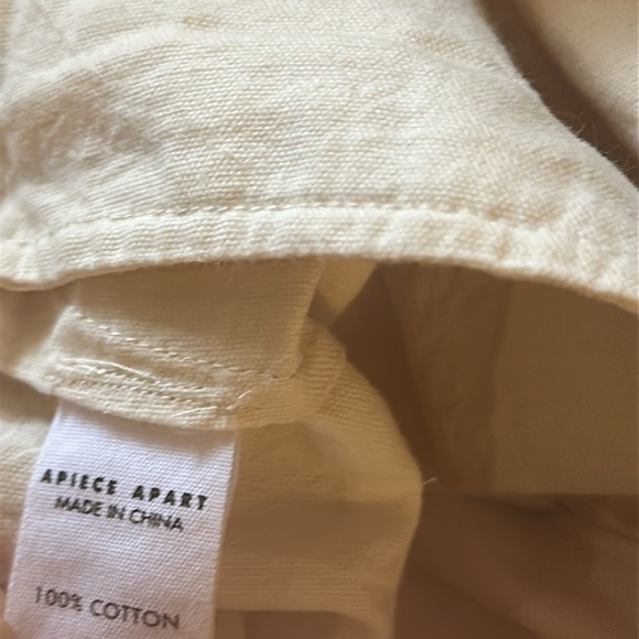 Apiece Apart sz 0 Merida wide leg high waist cotton pants ivory great condition - Picture 5 of 8